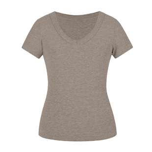 运动短袖t恤女大码瑜伽服V领修身显瘦上衣夏季凉感胖MM健身服套装