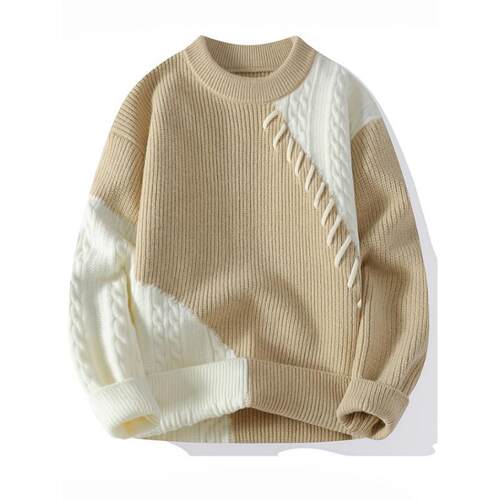 A 68134 Men's Print Round Neck Sweater 印花圆领毛衣