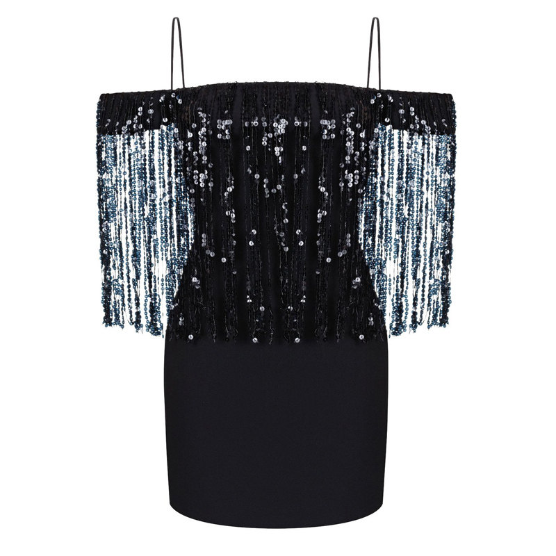 时尚气质一字肩短款小礼服裙