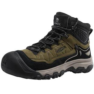 骆驼户外登山鞋徒步鞋2025冬季新款休闲高帮鞋厚底户外运动鞋男士