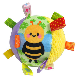 婴儿手抓球感官哄娃摇铃球抓握训练宝宝毛绒安抚玩具偶益智0-1岁