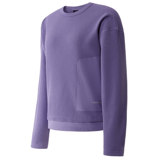 KOLON SPORT可隆吸湿速干T恤女士露营华夫格针织CROP长袖T恤