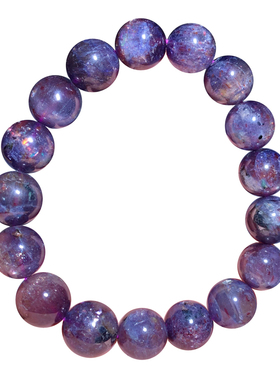 天然透体血滴堇青石手链饰品男女