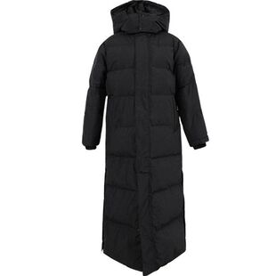 超长款黑色连帽羽绒棉衣棉服女加厚2025年新款韩版休闲百搭面包服