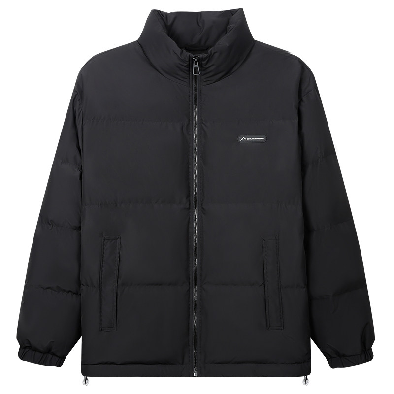才子男装立领羽绒服男2025冬季新款时尚休闲防风保暖短款黑色外套