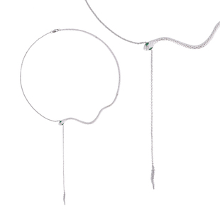 SUMIYAKI 新年灵蛇项链简约抽拉项圈可调节蛇年锁骨链高级感颈链