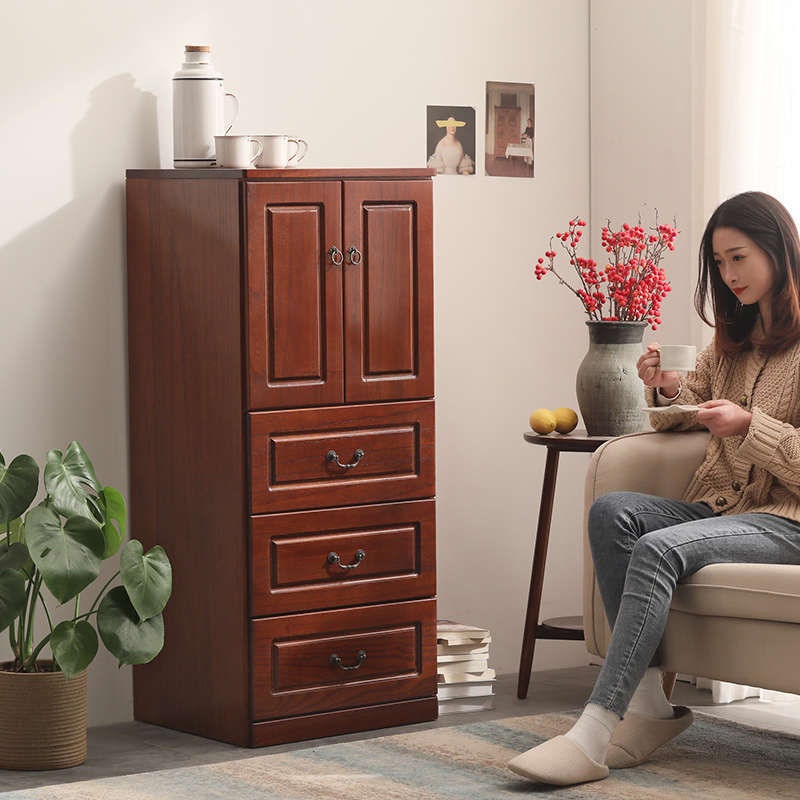 实木收纳柜抽屉式窄夹缝储物柜客厅靠墙置物柜杂物卧室衣柜五斗柜