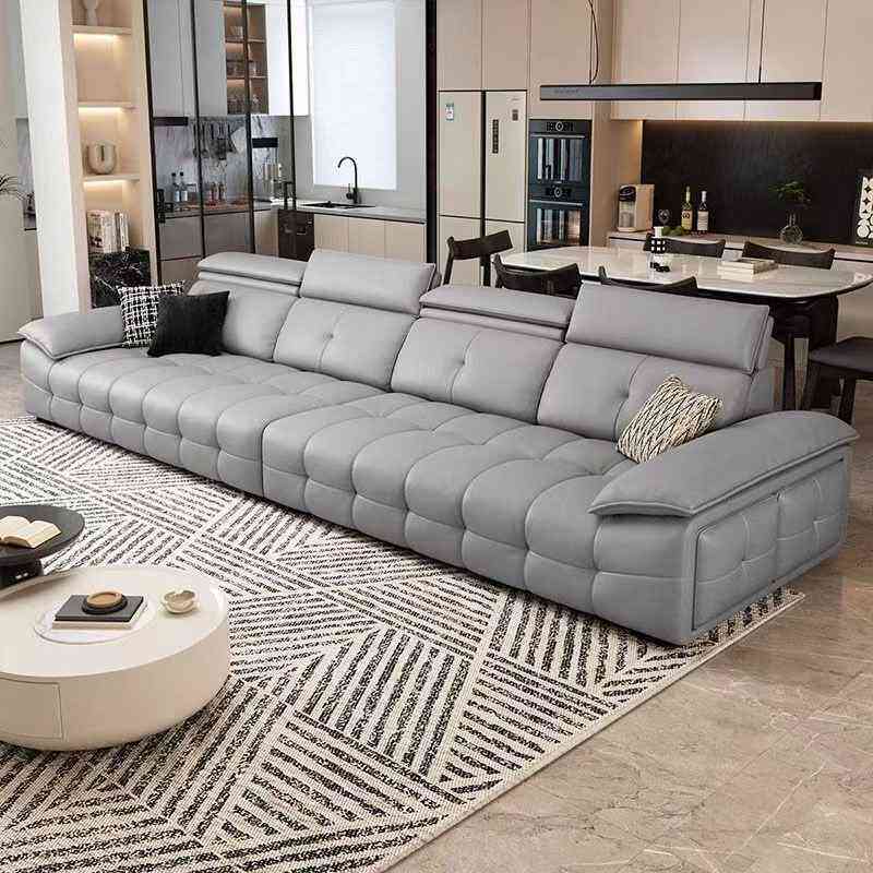 真皮沙发客厅2025新款意式极简高靠劳伦斯高端小户型直排皮艺沙发