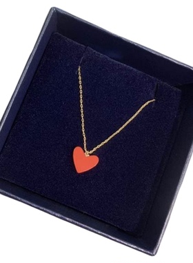 小红心项链女爱心锁骨链