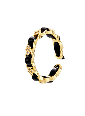 【皮革编织戒指】【开口戒指】