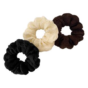 简约泡芙大肠发圈女丸子头扎发头绳夏季高弹力皮筋气质发绳头饰品