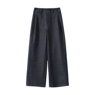 淘么淘 飒爽大女主感~高腰压褶边宽松显瘦阔腿牛仔裤女2026早春新