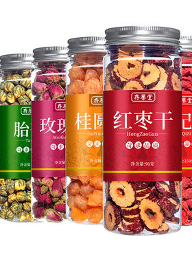 红枣片泡水喝桂圆枸杞茶枣干