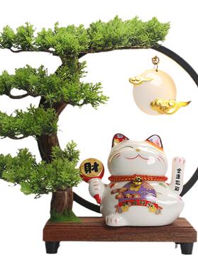 小号摇手招财猫灯圈招财摆件店铺开业创意礼品家居乔迁开业送礼