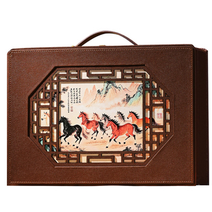 大红袍茶叶礼盒装高档皮质茶具套装给爸爸的生日礼物50、60岁实用