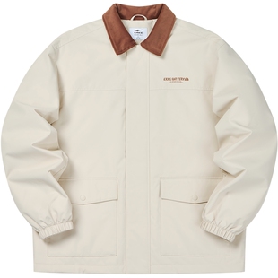 鸿星尔克棉服男款2026冬季新款男士复古撞色翻领休闲保暖夹克外套