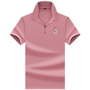 夏季男士短袖T恤翻领高端刺绣外贸原单纯棉POLO衫宽松休闲上衣潮