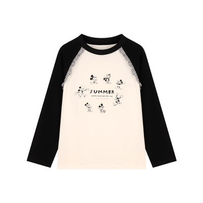 Amybaby女童米奇字母印花长袖