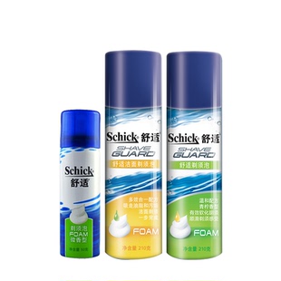 美国Schick舒适剃须刀软化刮胡泡胡子吉英列利须泡沫啫喱男剃须膏
