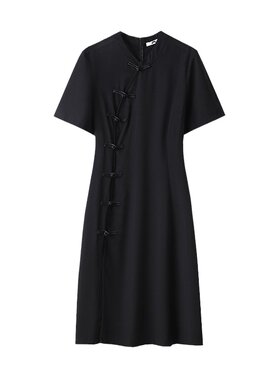 大码新中式改良旗袍裙女夏200斤