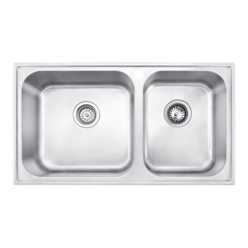 摩恩厨房水槽双槽套餐304不锈钢洗菜盆台上盆洗碗槽