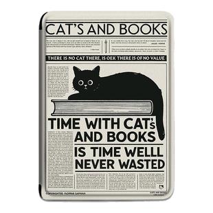 电子书适用汉王clear6pro阅读器plus定制6寸电纸书clear7复古黑猫Turbo磁吸保护套N10mini7.8寸保护壳英文潮