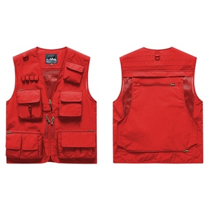 定制马甲工作服印字logo摄影工装反光条多口袋钓鱼男团购背心一件