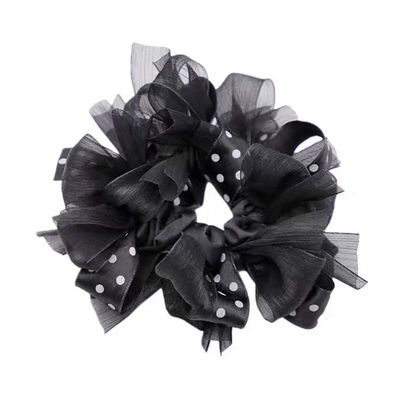 韩系黑色波点大肠发圈女2025新款