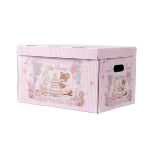 小熊派对可爱生日礼物盒收纳箱超大号储物玩具零食包装盒礼盒空盒