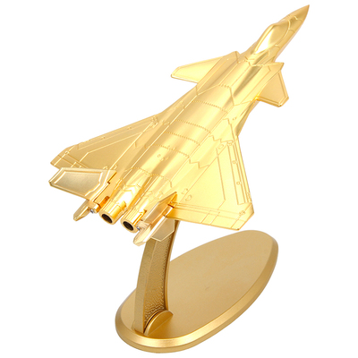 特尔博14cm金色歼20飞机模型