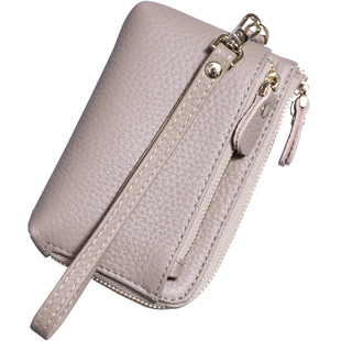 新款多功能ins手拎带零钱包真皮小巧收纳包挂饰简约硬币钥匙卡包