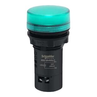 施耐德LED指示灯绿色XB2BVB3LC M4LC电源信号灯24V红黄蓝白AC220V