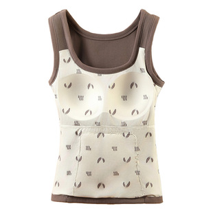 保暖背心鸭毛羽绒护肚带胸垫一体加绒贴片内衣2026年冬季女士内搭