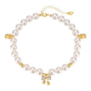 喵兽蝴蝶结宠物珠宝项链猫咪项圈宠物配饰小狗德文珍珠项链24原创