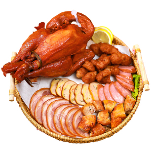 沟帮子熏鸡六宝拼盘组合古法熏鸡猪肘鸡胗鸡肝鸡脖干豆腐