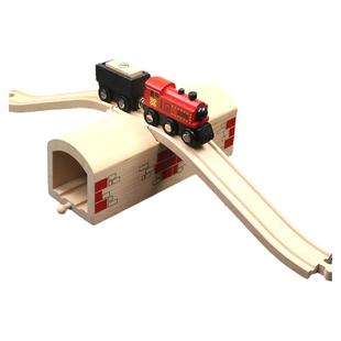 木制火车轨道儿童玩具扩充配件木质玩具车小火车积木男童拼装木头