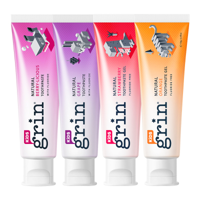 grin新西兰进口儿童牙膏含氟防蛀