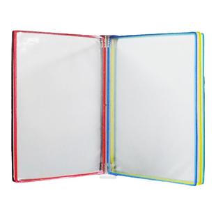 A4竖向5页挂墙壁壁式文件夹 车间设备作业展示墙面翻页资料夹页面展示架工艺立体金属挂式文件架5页