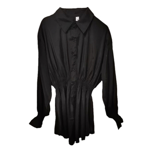 2025春秋新款中长款收腰衬衫女修身显瘦单排扣打底衬衣灯笼袖上衣