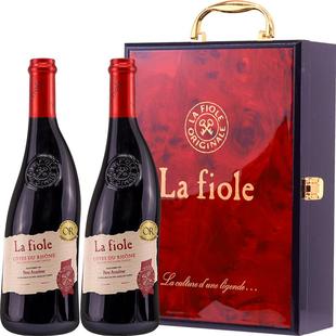 法国歪脖子红酒隆河干红葡萄酒西拉歌海娜金奖2支礼盒装原瓶进口