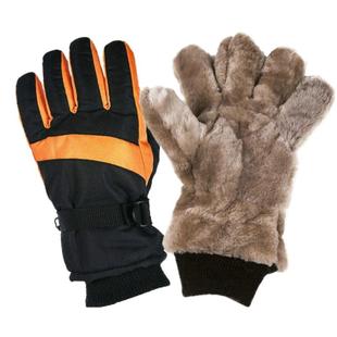 骑行电动摩托车保暖羊毛手套男冬季骑车羊皮毛一体防水滑雪手套女