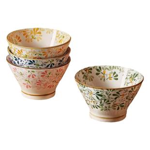 日式陶瓷斗笠饭碗家用釉下彩2025新款高颜值米饭碗个人专用吃饭碗