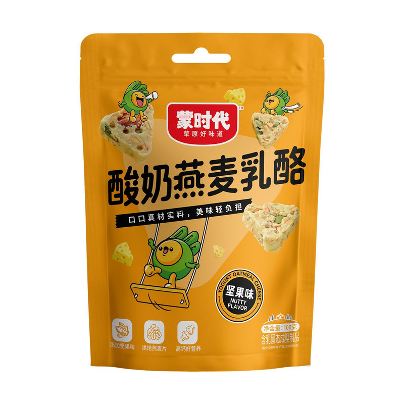 蒙时代酸奶燕麦乳酪100g果粒坚果味三角奶酪块内蒙古特产零食小吃