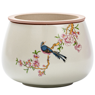 汝窑茶渣缸家用陶瓷茶洗建水水盂废水缸茶具配件茶道茶渣桶茶水