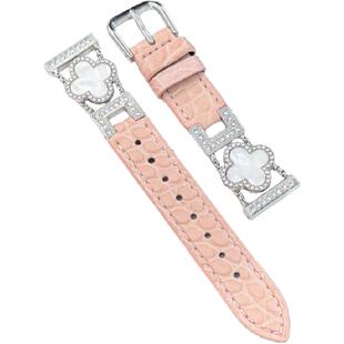 秋冬〔美洲鳄圆纹〕四叶草鳄鱼皮适用华为手表watchGT6/gt5表带gt3/2pro/fit3/4pro高级感荣耀watch5真皮女生