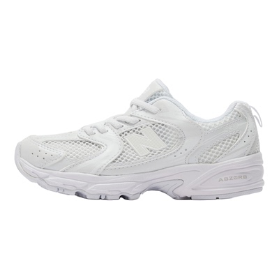 New Balance nb童鞋男女4-7岁中童网面白色拼接缓震运动鞋PZ530PA