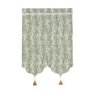 法式铃兰门帘新款高档布艺隔断帘家用免打孔半帘卫生间隐私遮挡帘