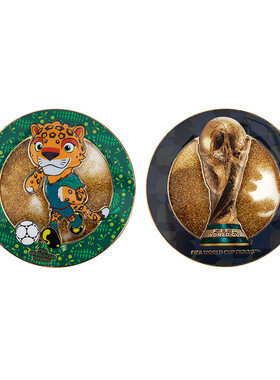 FIFA国际足联2026世界杯金属流沙咖啡杯垫冰箱贴创意茶托生日礼物