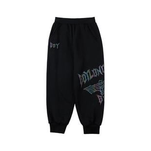 【加绒】BOY童装 冬加厚款卫裤儿童时尚logo印花潮流运动裤男女童
