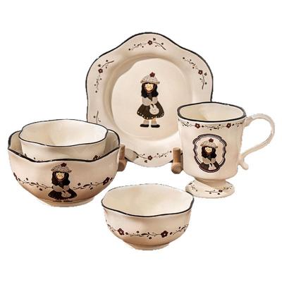 西比尔陶瓷可爱饭碗盘杯子